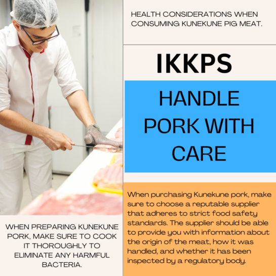 Safe handling of KuneKune pork is important.